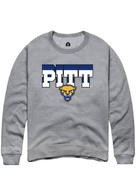 Mens Pitt Panthers Grey Rally Repeat Crew Sweatshirt