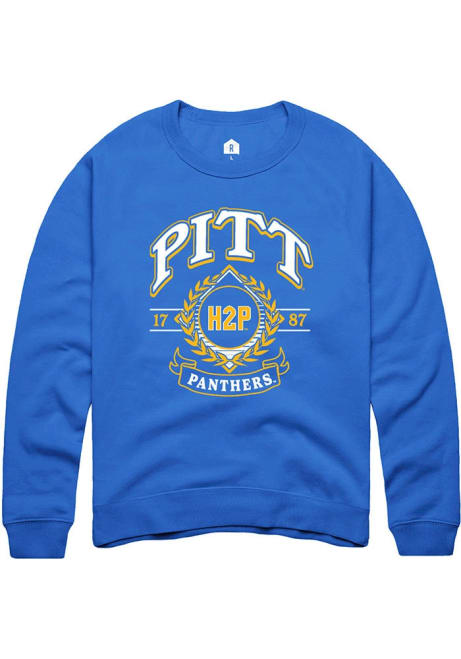 Mens Pitt Panthers Blue Rally Alumni Wreath Crew Sweatshirt