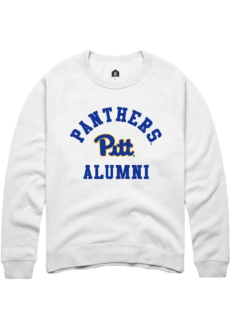 Mens Pitt Panthers White Rally Alumni Arch Crew Sweatshirt