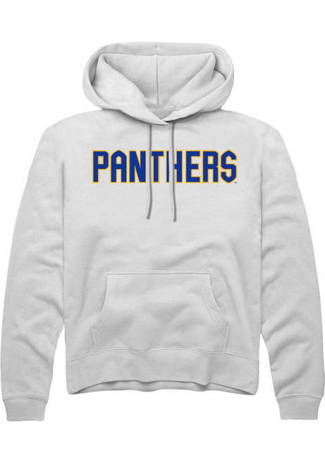 Mens Pitt Panthers White Rally Straight Block Hooded Sweatshirt