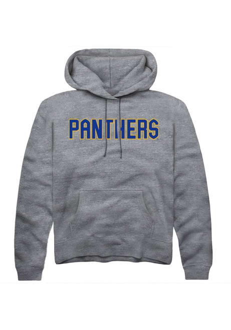 Mens Pitt Panthers Grey Rally Straight Block Hooded Sweatshirt