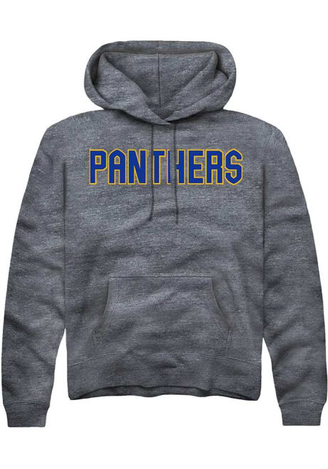 Mens Pitt Panthers Charcoal Rally Straight Block Hooded Sweatshirt