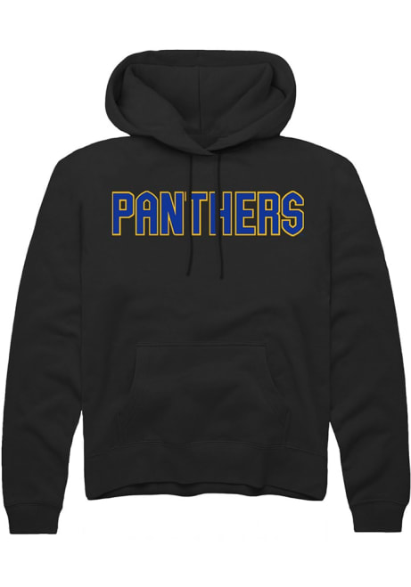 Mens Pitt Panthers Black Rally Straight Block Hooded Sweatshirt