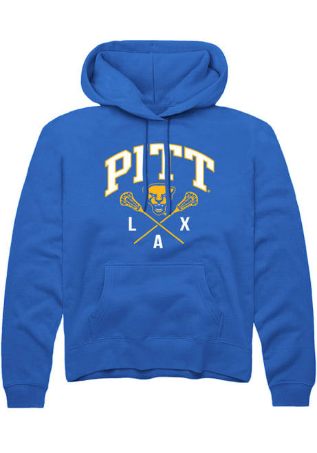 Mens Pitt Panthers Blue Rally Lacrosse Sticks Hooded Sweatshirt