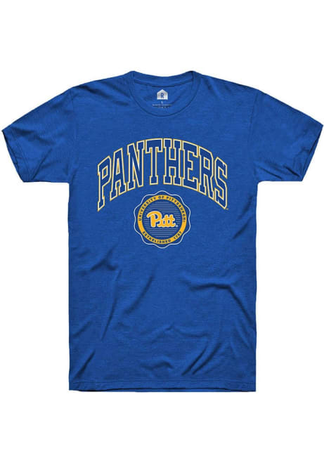 Pitt Panthers Blue Rally Arch Seal Short Sleeve T Shirt