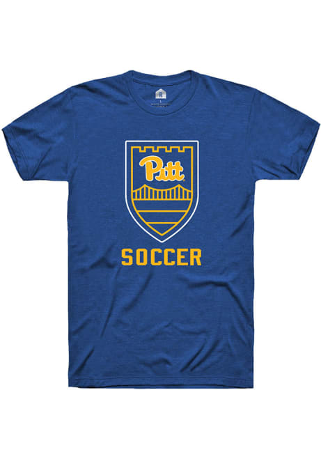 Pitt Panthers Blue Rally Soccer Badge Short Sleeve T Shirt
