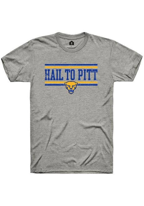 Pitt Panthers Grey Rally Chant Bars Short Sleeve T Shirt