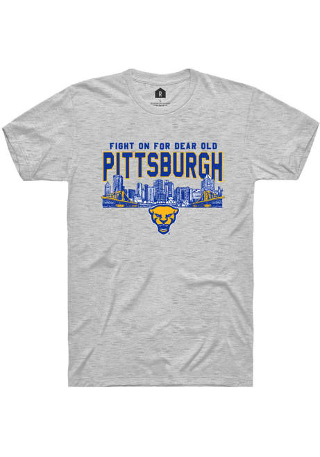 Pitt Panthers Ash Rally Skyline Short Sleeve T Shirt