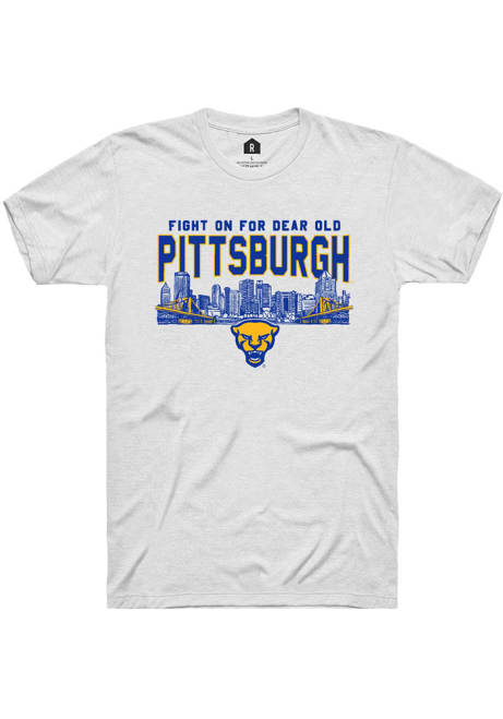 Pitt Panthers White Rally Skyline Short Sleeve T Shirt