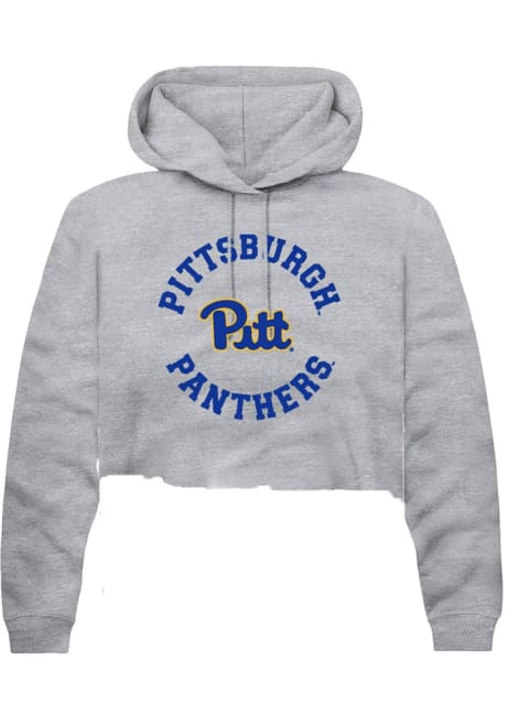 Womens Pitt Panthers Grey Rally Circle Arch Hooded Sweatshirt