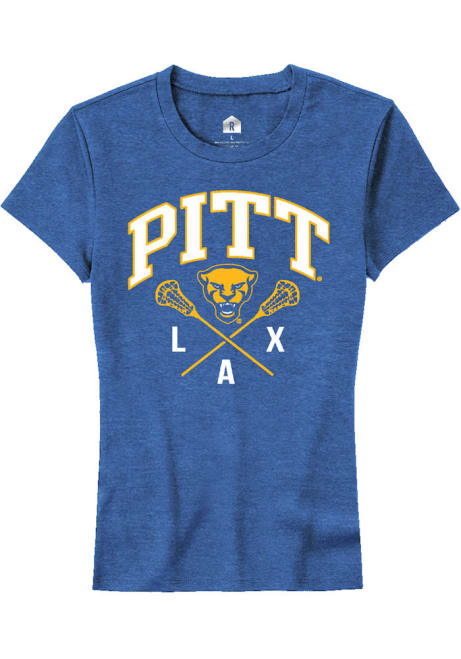 Pitt Panthers Blue Rally Lacrosse Sticks Short Sleeve T-Shirt