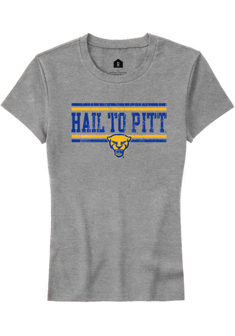 Pitt Panthers Grey Rally Chant Bars Short Sleeve T-Shirt