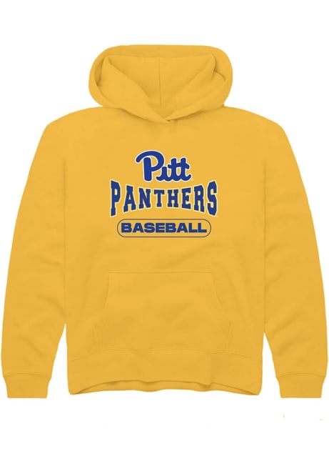 Youth Pitt Panthers Gold Rally Baseball Long Sleeve Hooded Sweatshirt