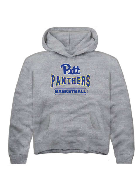 Youth Pitt Panthers Grey Rally Basketball Wordmark Long Sleeve Hooded Sweatshirt