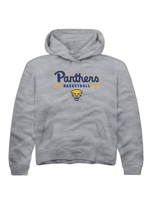 Youth Pitt Panthers Grey Rally Basketball Long Sleeve Hooded Sweatshirt