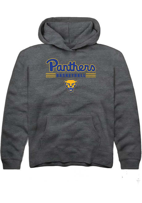 Youth Pitt Panthers Charcoal Rally Basketball Long Sleeve Hooded Sweatshirt