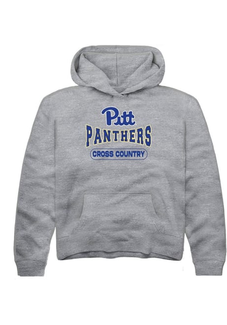 Youth Pitt Panthers Grey Rally Cross Country Wordmark Long Sleeve Hooded Sweatshirt