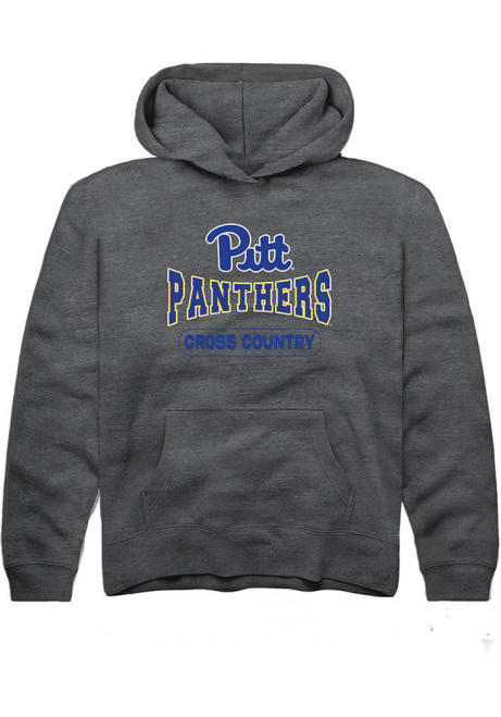 Youth Pitt Panthers Charcoal Rally Cross Country Wordmark Long Sleeve Hooded Sweatshirt