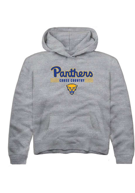 Youth Pitt Panthers Grey Rally Cross Country Long Sleeve Hooded Sweatshirt