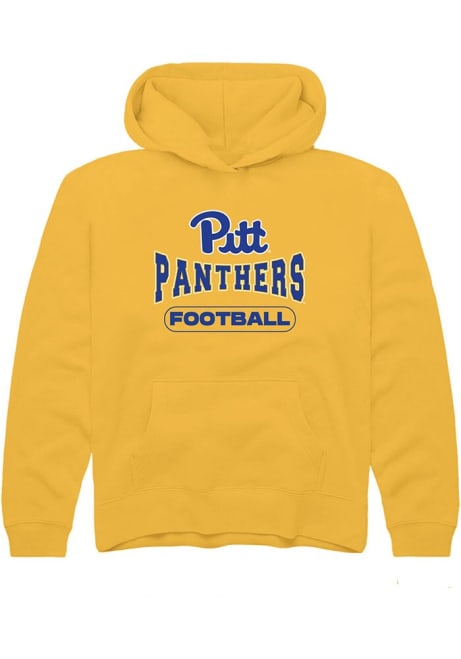 Youth Pitt Panthers Gold Rally Football Long Sleeve Hooded Sweatshirt