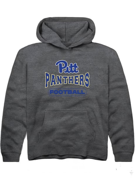 Youth Pitt Panthers Charcoal Rally Football Wordmark Long Sleeve Hooded Sweatshirt