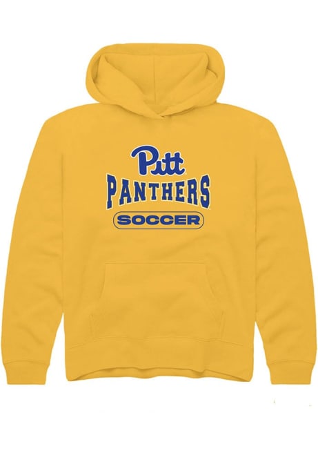 Youth Pitt Panthers Gold Rally Soccer Long Sleeve Hooded Sweatshirt