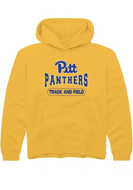 Youth Pitt Panthers Gold Rally Track and Field Long Sleeve Hooded Sweatshirt