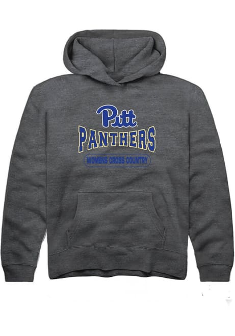 Youth Pitt Panthers Charcoal Rally Womens Cross Country Wordmark Long Sleeve Hooded Sweatshirt