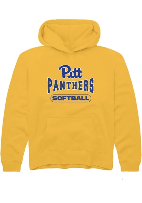 Youth Pitt Panthers Gold Rally Softball Long Sleeve Hooded Sweatshirt