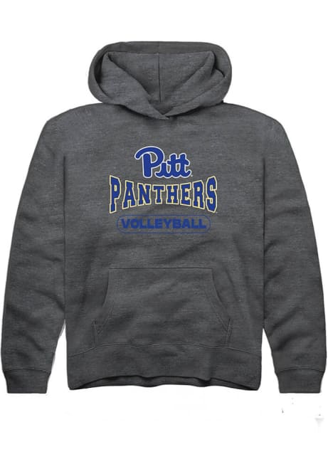 Youth Pitt Panthers Charcoal Rally Volleyball Wordmark Long Sleeve Hooded Sweatshirt