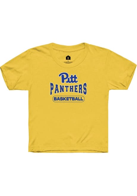 Youth Pitt Panthers Yellow Rally Basketball Short Sleeve T-Shirt