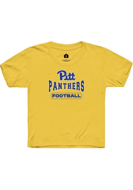 Youth Pitt Panthers Yellow Rally Football Short Sleeve T-Shirt