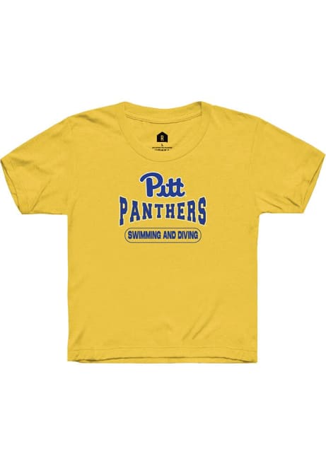 Youth Pitt Panthers Yellow Rally Swimming and Diving Short Sleeve T-Shirt