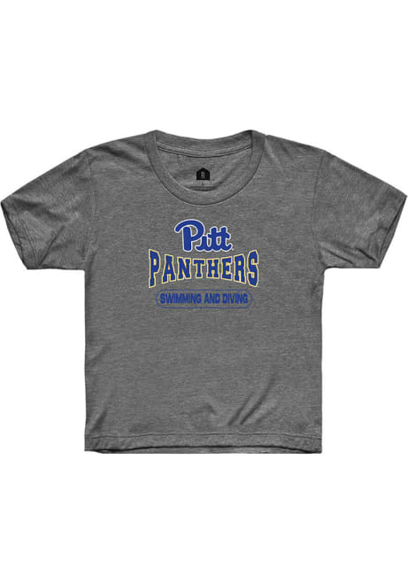 Youth Pitt Panthers Charcoal Rally Swimming & Diving Wordmark Short Sleeve T-Shirt