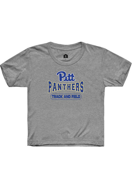 Youth Pitt Panthers Grey Rally Track and Field Wordmark Short Sleeve T-Shirt