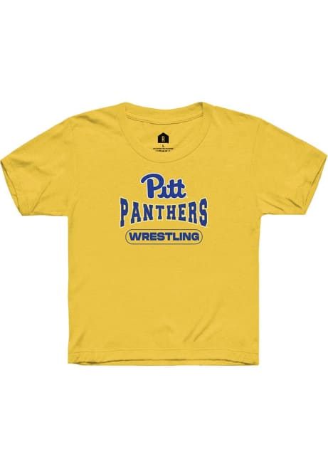 Youth Pitt Panthers Yellow Rally Wrestling Short Sleeve T-Shirt