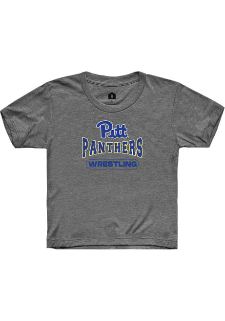 Youth Pitt Panthers Charcoal Rally Wrestling Wordmark Short Sleeve T-Shirt