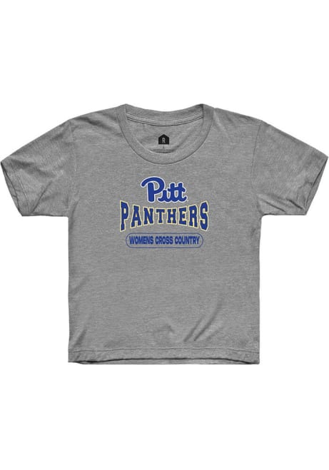 Youth Pitt Panthers Grey Rally Womens Cross Country Wordmark Short Sleeve T-Shirt