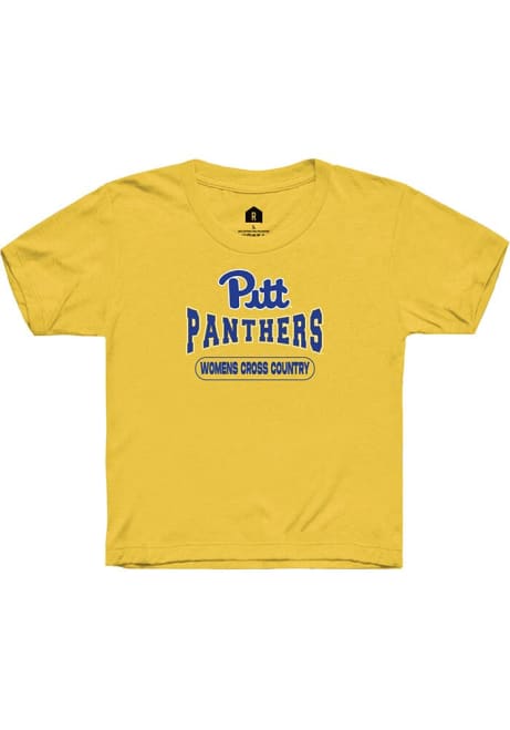 Youth Pitt Panthers Yellow Rally Womens Cross Country Short Sleeve T-Shirt