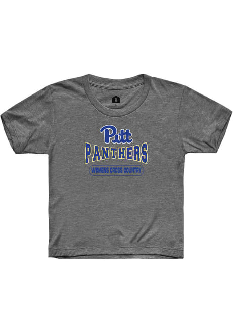 Youth Pitt Panthers Charcoal Rally Womens Cross Country Wordmark Short Sleeve T-Shirt