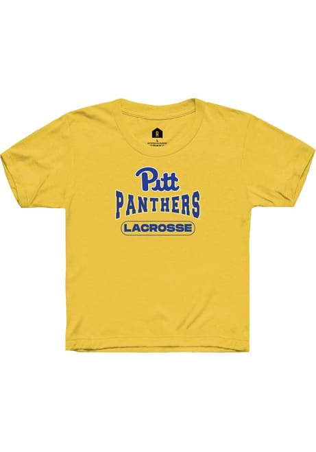 Youth Pitt Panthers Yellow Rally Lacrosse Short Sleeve T-Shirt