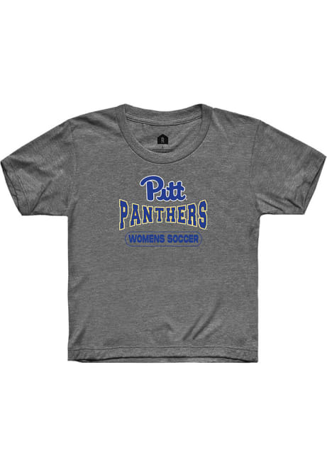 Youth Pitt Panthers Charcoal Rally Womens Soccer Wordmark Short Sleeve T-Shirt