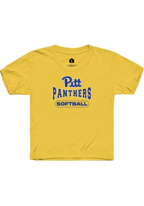 Youth Pitt Panthers Yellow Rally Softball Short Sleeve T-Shirt