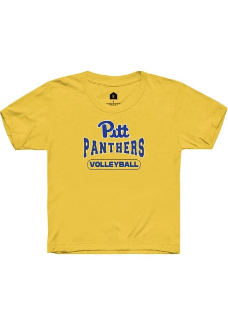 Youth Pitt Panthers Yellow Rally Volleyball Short Sleeve T-Shirt