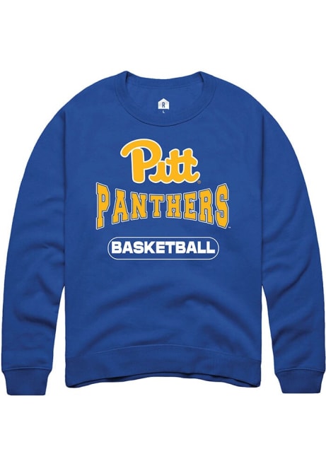 Mens Pitt Panthers Blue Rally Basketball Crew Sweatshirt