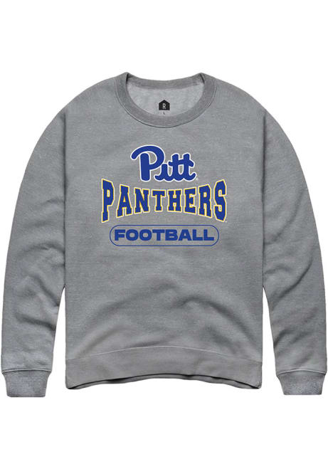 Mens Pitt Panthers Grey Rally Football Wordmark Crew Sweatshirt