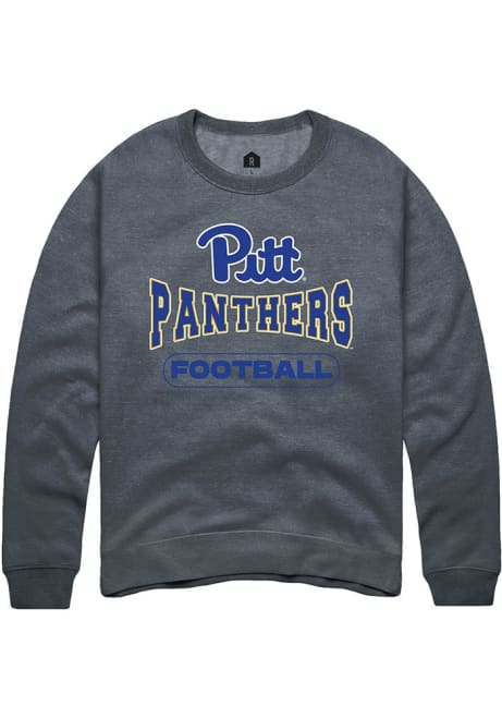 Mens Pitt Panthers Charcoal Rally Football Wordmark Crew Sweatshirt