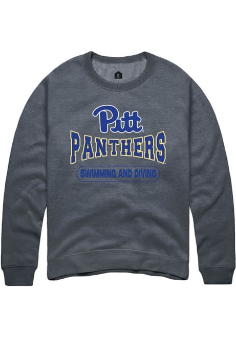 Mens Pitt Panthers Charcoal Rally Swimming & Diving Wordmark Crew Sweatshirt