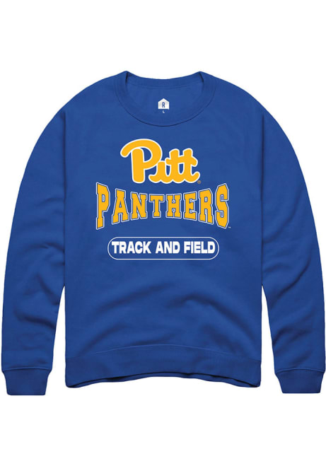 Mens Pitt Panthers Blue Rally Track and Field Crew Sweatshirt