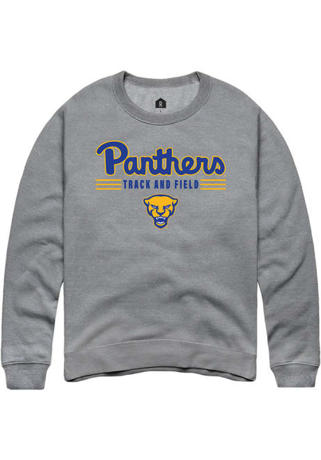 Mens Pitt Panthers Grey Rally Track and Field Crew Sweatshirt